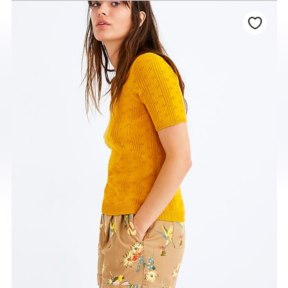 NWOT Madewell pointelle short sleeve sweater